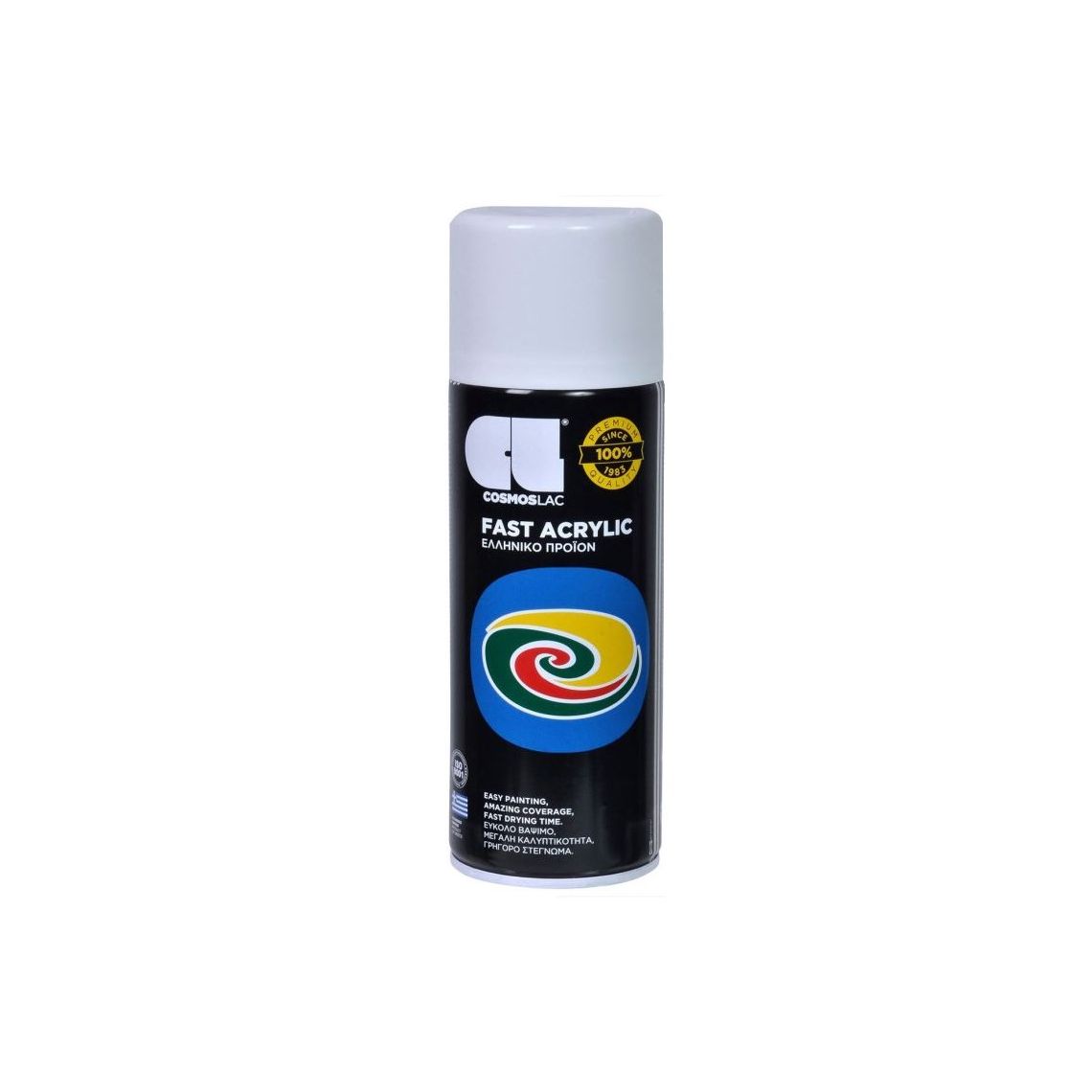 პულვერიზატორი SPRAY FAST ACRYLIC თეთრი გლუვი R9010 400მლ — სპრეი საღებავი